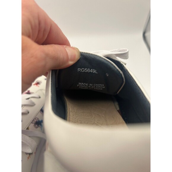 Robert Graham Men's Cuttlefish Low-top Leather Sneakers White Multi-Color SZ 9 - Picture 7 of 8